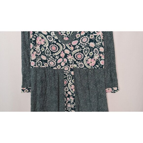 Boden MOLLIE Patchwork Floral Print Shift Boho 3/4 Sleeve Dress Mini sz. US 12R - Picture 7 of 14